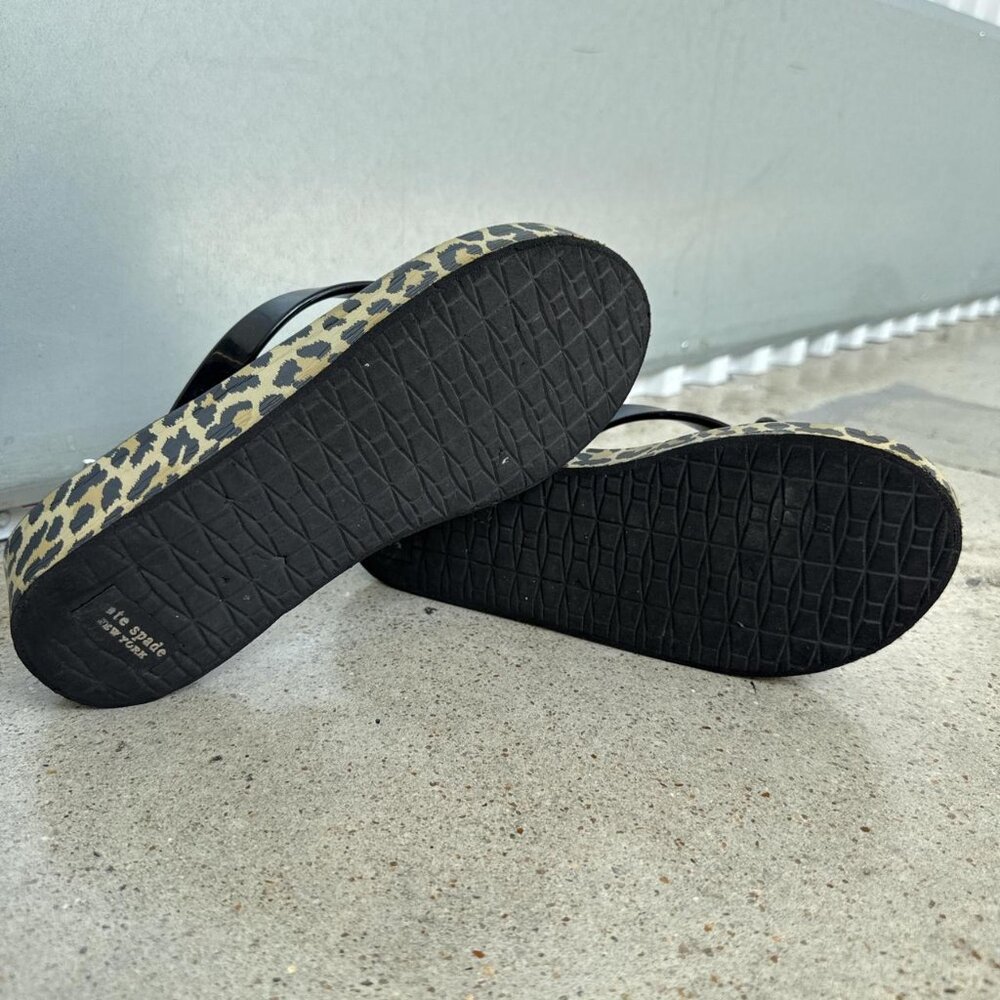 Leopard Print Platform Flip Flops - image 2